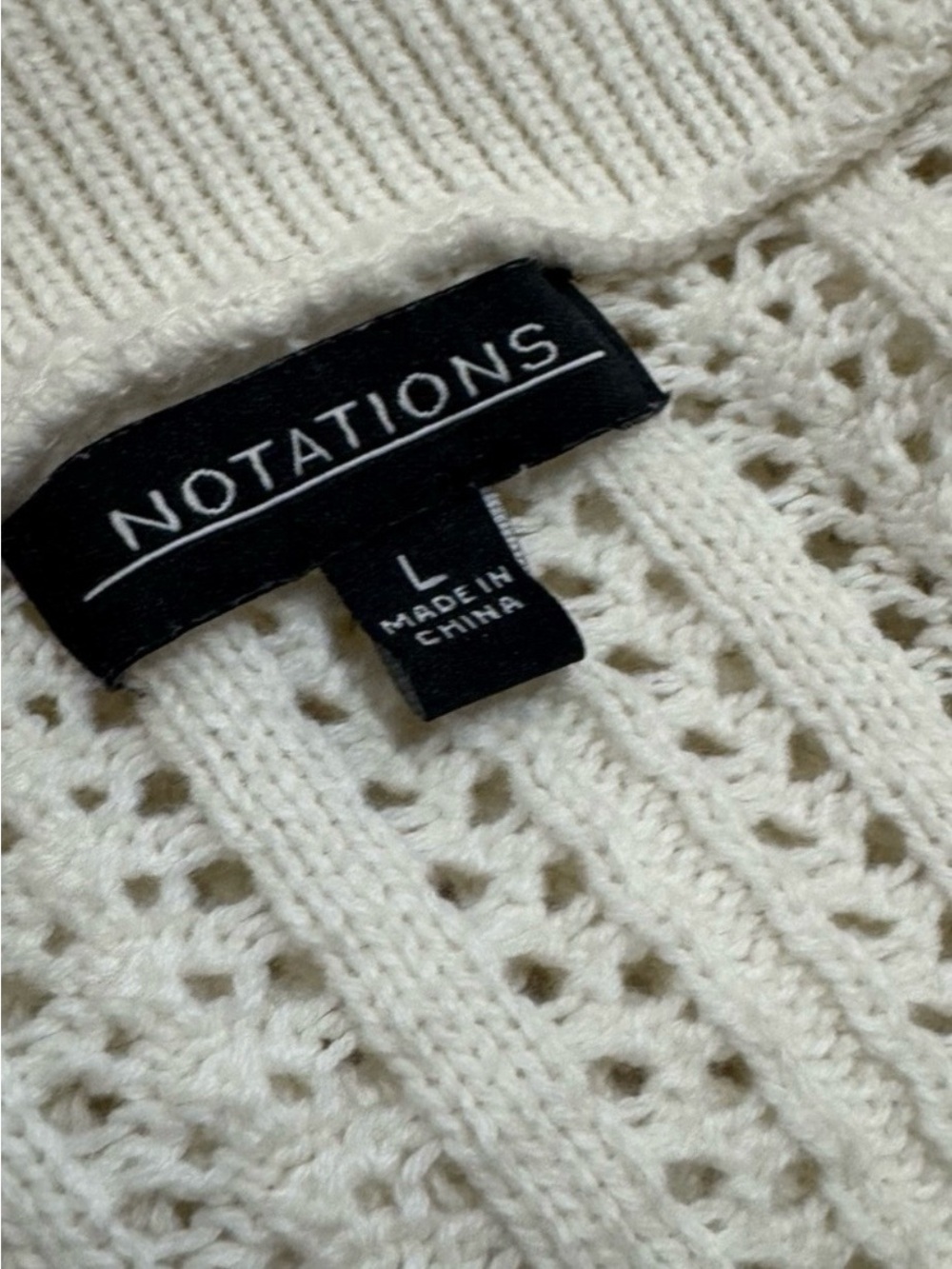 NOTATIONS CARDIGAN SIZE LARGE - Picture 4 of 8